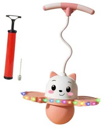 kowaku Pogo Ball mit Griff Hüpfball Pogo Stick Jump mit Pumpe für Spiele Körpertraining Assistent, Rosa