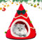 Tente pour Chat en Forme d'arbre de Noël, lit en Peluche pour Chats d'intérieur | Maison de Noël Semi-fermée, nid de Couchage Confortable et Chaud pour Chat et Chiot