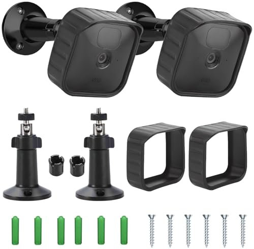 Jortmrd 2 Stück Blink Outdoor Halterung, 360° Blink Schwenkbar Wandhalterung mit mit Schutzhülle – Kompatibel mit Blink Outdoor/Indoor Kamera Sicherheitssystem (UV- & Regenschutz)