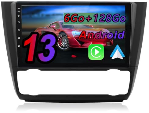 Hexinex Autoradio Android 13 [6Go+128Go] pour BMW 1 Series E81 E82 E87 E88 (2004-2011) avec 9 Pouces Carplay San Fil/Auto GPS WiFi Bluetooth USB FM RDS/Commandes au Volant/Aide au Stationnement
