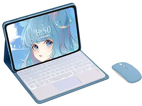 Custodia con Tastiera per Huawei Matepad SE 11 Pollici, Tastiera Bluetooth retroilluminata a 7 Colori con touchpad, Mouse Bluetooth,Blu