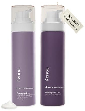 Fenou Rise & Shine Menopause Creme Bundle - Vegane Phyto-Creme mit Möchspfeffer & Yamswurzel - Unterstützung für Frauen in den Wechseljahren - 2 x 50 ml