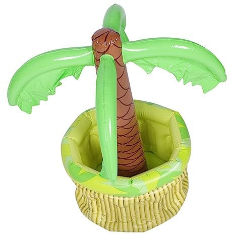 ifundom Inflatable Palm Tree Ice Bucket Cooler for Summer Parties Unique Beverage Chiller Fun Hawaiian Decorations for Gatherings for Ice Cubes Drinks