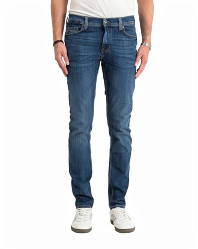 MUSTANG Jeans Herren Vegas Slim Slim Fit Denim Blue - Hosen Herren - Jeanshosen für Männer - 1015045 5000 883 (Blau)