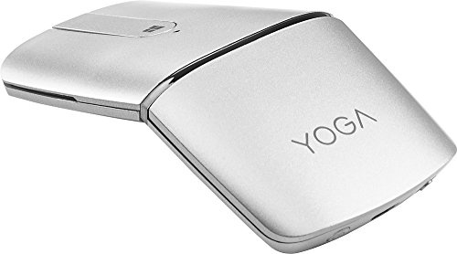 Lenovo Mouse da yoga, argento, ultra sottile, 13,5 mm, 180 gradi, connessione wireless 2,4 G o Bluetooth 4.0, touchpad multistrato, batteria ricaricabile, GX30K69568