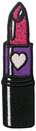 Glitter Lipstick Embroidered Applique Iron On Sew On Patch