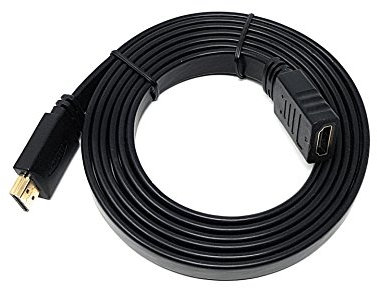 MainCore 2m Long Flat HDMI to HDMI Extension Cable for TV Stick, TV, DVD, AnyCast, Airplay, Dongle...etc (Available in 0.20m, 0.50m, 1m, 2m, 3m, 5m) (2m)