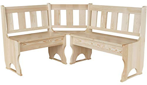 k koma Eckbank Kiefer MASSIVHOLZ NEU (UNBEHANDELT, 100 x 100 cm)