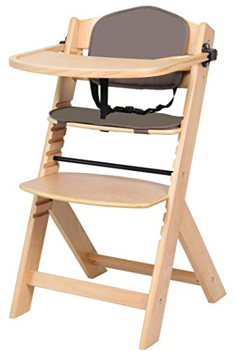 Babify Evo Evolutiva Hochstuhl mit Tablett, Kissen und Rückenlehne, Natur