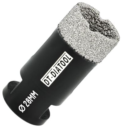 DT-DIATOOL Foret Diamant 28mm Scie Cloche pour Forage à Sec Carrelage Porcelaine Marbre Céramique Granit