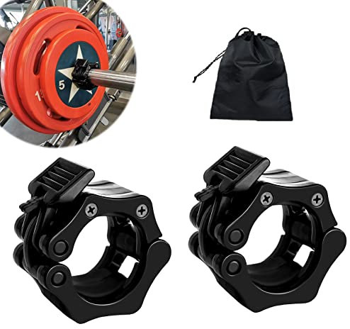 Barbell Clamps Olympic Bar Collars 2 Inch Quick Release Barbell Lock Clamp Locking Standard Bar Weight Plates Collar Clips for Workout Weightlifting Fitness Training Bodybuilding-Black
