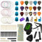 TTCR-II Accesorios para Guitarra 75 Piezas con Afinador de Guitarra, Capo, 15 Púas, 3 juegos Cuerdas, 4 protectores de dedos,Enrollador de cuerda, Pegatinas