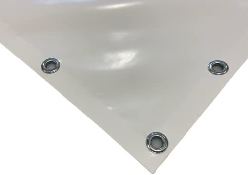 TENDAGGIMANIA Telone Occhiellato impermeabile per esterno - Telo pvc 650 gr per coperture barca camion pergolato copri camper copri legna - Telo impermeabile esterno Misure 6X7 -BIANCO 112