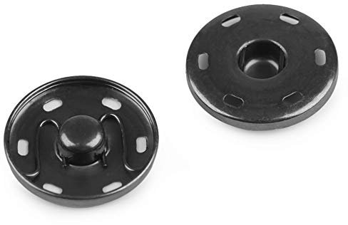 BIG-SAM - 30mm Druckknöpfe | 5 oder 10 Paar | 30mm Durchmesser | silberfarbend | Nicht magnetisierendes Metall | zum annähen (Nickel dunkel, 5)