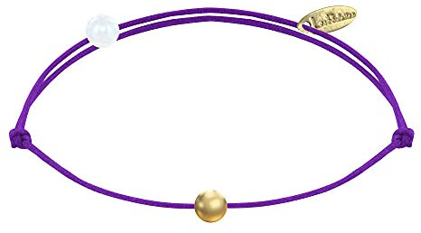 LES POULETTES BIJOUX - Bracelet Lien Petite Perle Plaqué Or - Classics - Violet