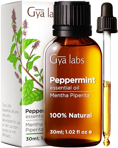 Gya Labs Ätherisches Pfefferminze Öl für Diffusor und Aromatherapie - 100% Reines Natürliches Pfefferminzöl für Haut und Haare - Kühlend, Minzduft (30 ml)