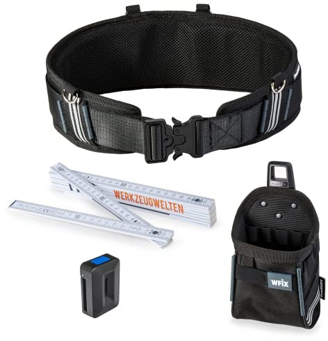 Werkzeuggürtel Set 2L ProClick Tool Belt L & 1x Holder & Tool Pouch M 14 - Profi Werkzeug-Gürtel mit Gürtel-Werkzeugtasche aus hochbelastbarem Synthetikgewebe