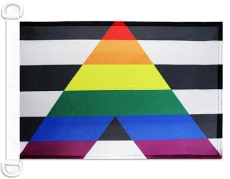 AZ FLAG - Drapeau LGBT Allié hétérosexuel - 45x30 cm - Pavillon Nautique Alliance Gay Hetéro Spécial Bateau Et Extérieur En Maille Bloquée Avec Anneaux Plastiques Intégrés - 30g