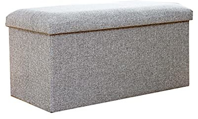FOGUO Sitzhocker mit Stauraum 40x25x25cm, Sitzbank mit Stauraum, Sitzwürfel mit Deckel, Sitztruhe Aufbewahrungsbox Faltbar, Gepolsterte Sitzfläche, Max. Statische Belastbarkeit 150 kg