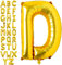 AONAT Gold Luftballons Alphabet 16 Zoll, Folienballon Buchstaben Luftballon Große Mylar Folie Helium Brief Luftballons Geburtstag Hochzeit Babyparty Silvester Dekoration (Buchstabe D)