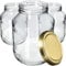 KADAX Lot de 4 bocaux de conservation en verre 2,5 l Fi100 mm Couvercle Doré. K4941