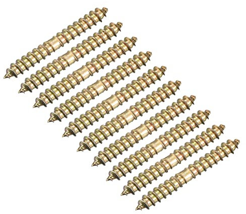 Sourcing Map 4x30mm Hanger Bolts, 24pcs Double Ended Self-Tapping Thread Dowel Screws for Wood Connecting