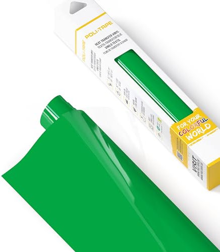 POLI-FLEX® TURBO® - Transferfolie für Textilien - Flexfolie zum Aufbügeln, Plotterfolie für DIY Shirts, Froschgrün matt, 30,5 cm x 122 cm