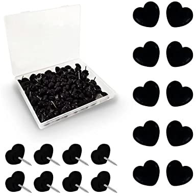 XPEX 100 Stück Pinnwand Pins Reise Pins mit Köpfen Schwarze Stecknadeln zum Markieren von Reiserouten Kork Pinnwand