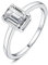 JewelryPalace Klassisch Smaragdschliff 1ct Zirkonia Solitär Promise Ring Damen, Schmuck Set, Verlobungsring Damenring Silber 925 mit Stein Frauen, Simulierte Diamant Jubiläum Eheringe Silberring 54
