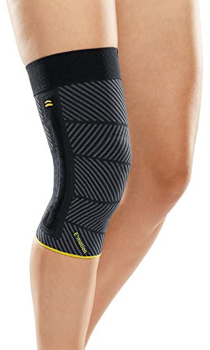 medi Genumedi E+motion 3.0 sportliche Kniebandage mit 3D mit Silikon-Quarz Pelotte | Größe: I | Perfect-Fit Haftband | Einfaches Anziehen | Passgenaue Pelotte | Geruchshemmend & Thermoregulierend