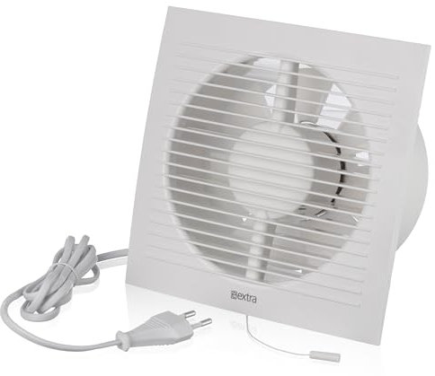 ABOUT VENT Ø 150mm Badlüfter Fan mit Zugschnur und Stecker - Weiß Abluftventilator - Ventilator zur Belüftung in WC und Bad gegen Feuchtigkeit