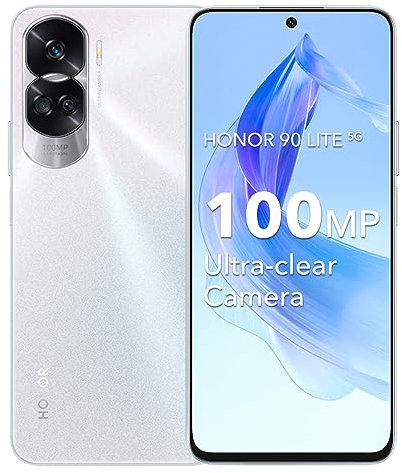 HONOR 90 Lite Smartphone 5G 8GB 256GB, Fotocamera Principale da 100 MP, 6.7 LTPS LCD, 4500mAh Batteria, Android 13, Dual Sim, NFC, Argento