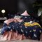 Freyamy Bettwäsche 135x200cm 2teilig Marineblau Rosa Bunt Schmetterling Vintage Bettwaren-Sets Gebürstet Microfaser Weiche Wendebettwäsche Bettbezug mit Reißverschluss und Kissenbezug 80x80cm