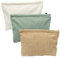Neikafan 3 Stück Kosmetiktasche Cord Kosmetiktäschchen Stoff Kosmetikbeutel mit Reißverschluss Make Up Tasche Makeup Organizer für Mädchen Damen Milchweiß,Khaki,Grün(25 * 18 * 5cm)
