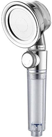 Duschkopf, Druckduschkopf, wassersparender Durchfluss, rotierend, mit kleinem Ventilator (Farbe: B, Größe: 225 x 78 x 50 mm)