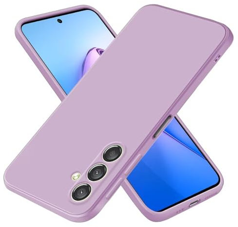 EASSGU Custodia per Samsung Galaxy A55 5G (6.5 Inches), Cover Morbida in Silicone TPU - Erba Viola