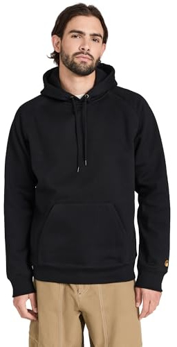 CARHARTT WIP Chase Herren-Sweatshirt mit Kapuze, Schwarz/Gold, X-Large