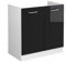 Vicco Spülenunterschrank R-Line, Schwarz Hochglanz, 80 cm mit Türen, ohne Arbeitsplatte
