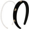 2pcs Bandeaux pour Femmes, Bandeau Velours Abeille Noire Mignon Bandeau Cheveux Perles Blanches Antidérapant Mode Accessoires Cheveux Féminins pour Filles Maquillage Lavage Visage Date Fête