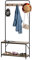 HOMCOM Porte-Manteau avec Étagère à Chaussures Armoire de Couloir Style Industriel 80L x 30l x 170H cm Faux Chêne Clair Métal Noir