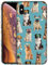 GlamCase for iPhone X/XS, iPhone X/XS Case - Dog Pattern With Sunglasses Teal Design Printed Slim Fit Cute Plastic Hard Protective Designer Back Phone Case/Cover for iPhone X/XS.