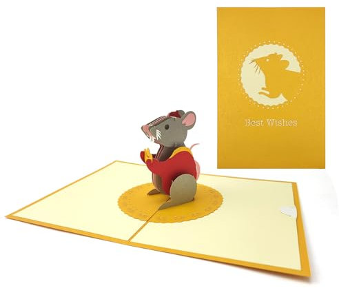 scicent Geburtstagskarte Pop Up Nette Maus Grußkarten Geburtstagskarten mit Umschlag Geburtstag Karten für Beste Freundin, Kinder, Ehefrau, Schwester - 20656