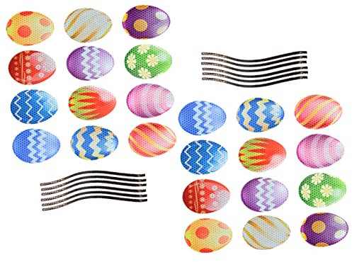 POPETPOP 2sätze Easter Reflective Magnet Sticker Für Auto Und Kühlschrank Teiliges Mit Bunten Cartoonhaften Ostermotiven Hochsichtbare Langlebige Magnete Für Kreative Dekoration Und Im