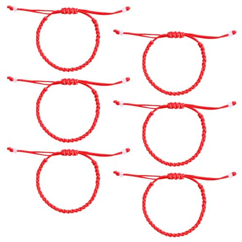 ZAMXHUG 6pcs Bracelets réglables en Corde Rouge noués - Bracelet Porte-Bonheur pour Adolescents, Hommes et Femmes, Bracelets d'amitié tressés, amulette de Protection de la kabbale Bonne Chance