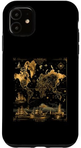 Hülle für iPhone 11 Weltkarte