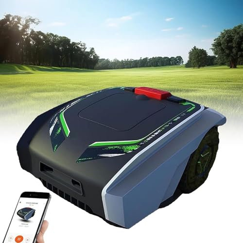 LSBHPPD Mähroboter, vollautomatischer Rasenroboter, kabelloser Mähroboter, Gartenmäher mit Wegplanung, einstellbare Schnitthöhe, geeignet für Rasen/Garten,Black