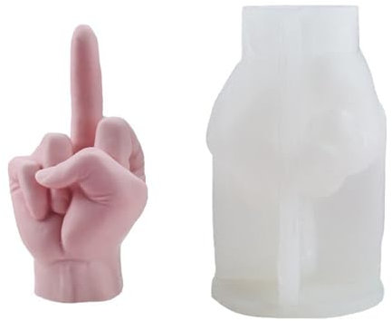 Kerzenform Mittelfinger Silikonform DIY Kerzenform Siegesgeste Gestenform Kerzen Mittelfinger-Form Handgemachte Epoxidharz Gießform für DIY Seifen, Kerzen, Gips, Heimdekoration (Mittel/Mittelfinger)