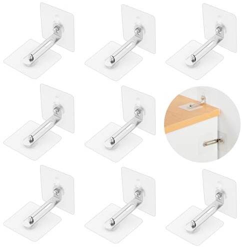 HOTUT Möbel Wandanker, 8 Paare Kippsicherung Möbel Set, Ohne Bohren, Kippschutz Möbel Wandanker Für Schrank Regal Kommode, Anti Kipp Möbelgurte für Baby-Proofing & Haustierschutz