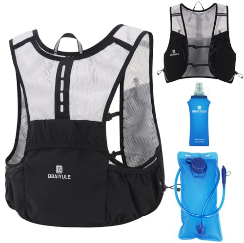 Laufweste Damen Herren | ultraleichter Laufrucksack |Mit Trinblase und Softflasche| Trinkruckack Laufen Fahrradrucksack Trailrunning Rucksack| optimale Passform |Zwei Größenoptionen (L/XL:100-115 cm)