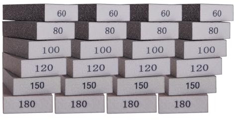 24pcs Sanding sponges,Sanding Blocks 6 Grits(60-80-100-120-150-180),Flexible Sanding Block for Metal,Sanding Blocks for Walls,Wood Sandpaper,Sandpaper for Wood,Hand Sanding Block,Sandpaper for Wood